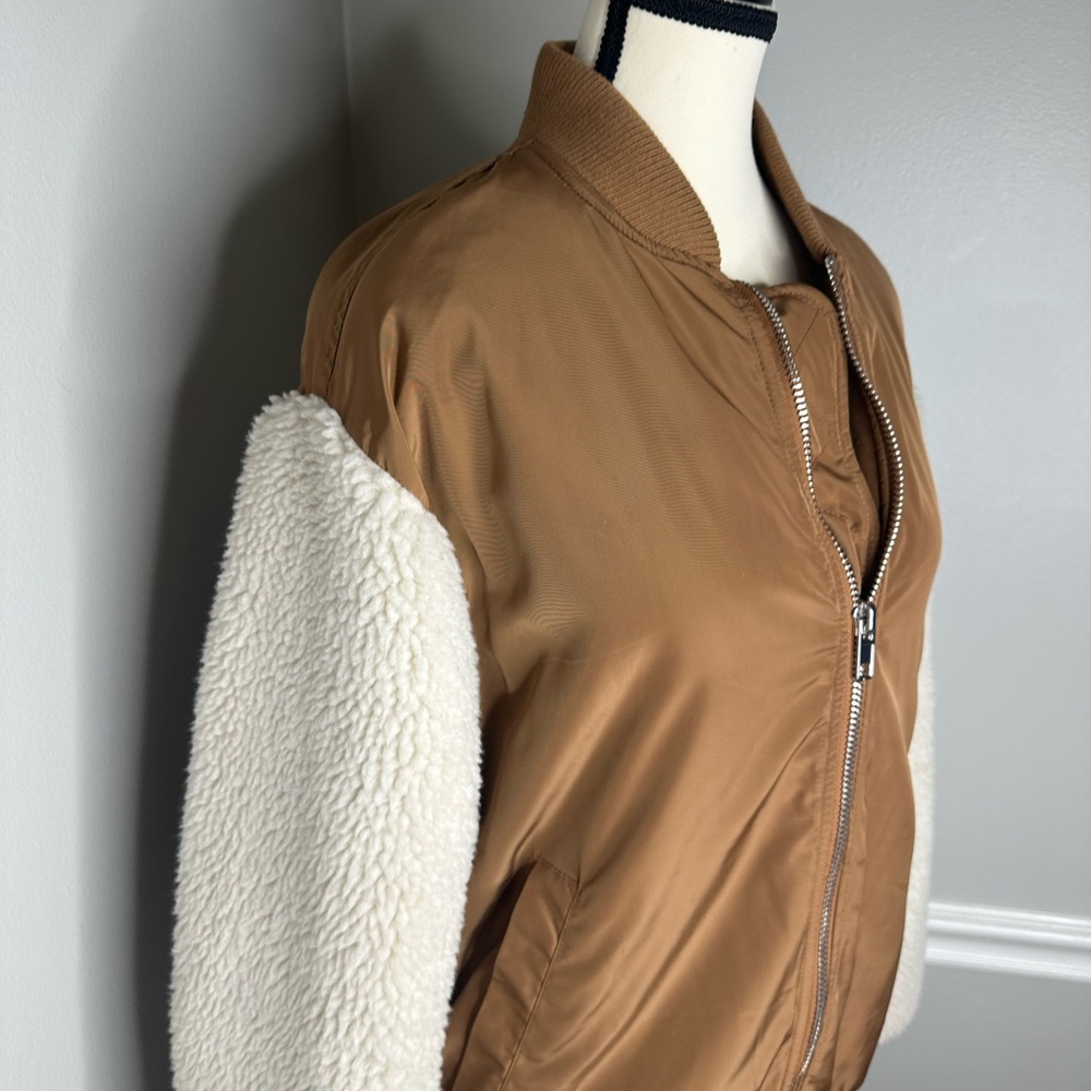 BB Dakota Tan Quilted Bomber Jacket - Picture 3 of 8